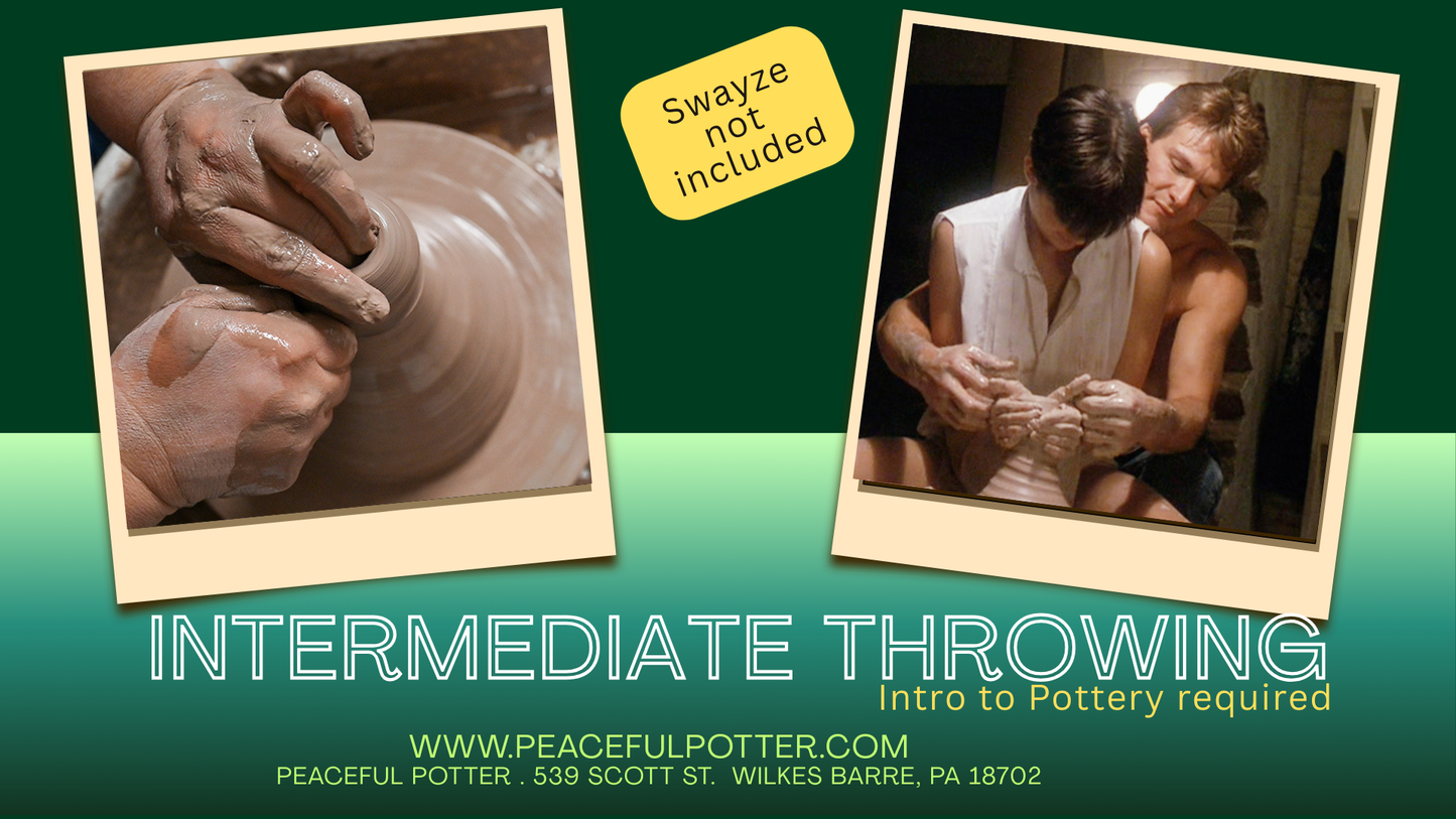 Intermediate Throwing for Adults, Saturdays, 5-7pm, beginning 11/1/25