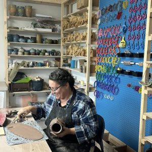 Jenn creating handbuilt attachments